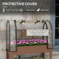 thumbnail image 3 of Outsunny Raised Garden Bed with Greenhouse Cover, Metal Outdoor Elevated Planter Box with Lockable Wheels, Storage Shelf and Drainage Hole, Brown, 3 of 9