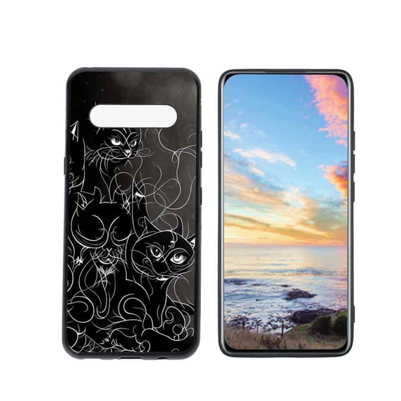 Black-Cats-79 Phone Case, Degined for LG V60 ThinQ 5G Case Men Women, Flexible Silicone Shockproof Case for LG V60 ThinQ 5G