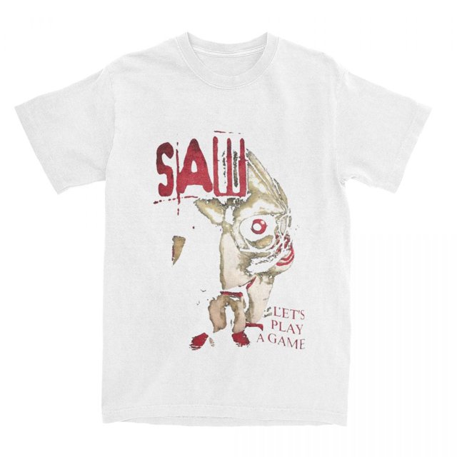 Saw X-camisetas de película de terror para hombres y mujeres ropa de calle Vintage Harajuku manga corta Tops versátiles de gran tamaño moda Unisex