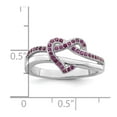 thumbnail image 4 of Brilliant Embers Sterling Silver Rhodium-plated 41 Stone Micro Pav‚ Red and White CZ Heart Ring, 4 of 6