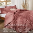 thumbnail image 4 of Juego de edredón Bedsure Tufted Boho King Size, color rosa grisáceo, 4 of 8