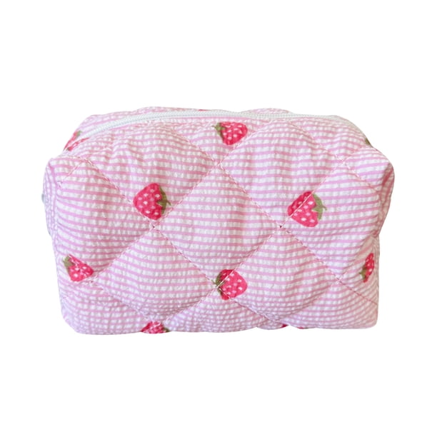 Bolsa de maquillaje ZUNUONUO Coquette de algodón con organizador acolchado para mujer