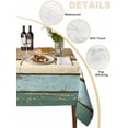 thumbnail image 2 of Farmhouse Teal Brown Table Cloth, Ombre Wooden Vintage Waterproof Tablecloth for Rectangle Tables, Reusable Washable Fabric Table Cover for Restaurant Kitchen Dining Tables 60"x120", 2 of 6