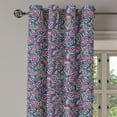thumbnail image 3 of Ambesonne Abstract Grommet Curtain, Ornamental Wavy Lines, 50" x 54", Fuchsia Slate Blue Cream, 3 of 6