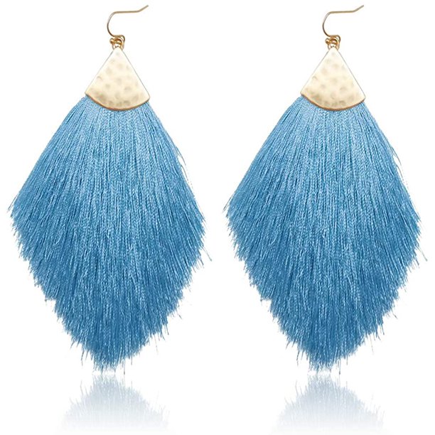 Pendientes Largos Elegantes Con Borla - Azul Cielo Xemadio LRWJ272-3