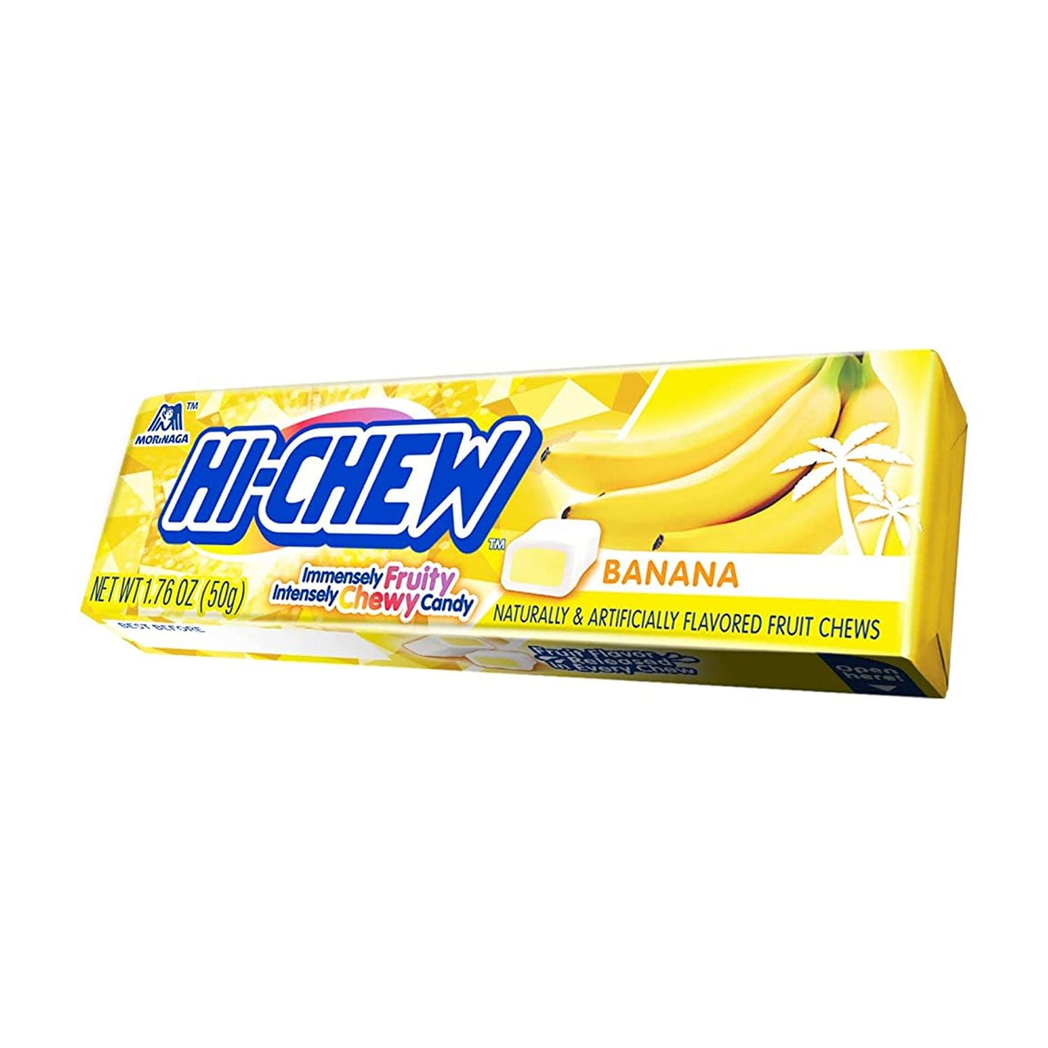 Hi‑Chew Banana Chews, 1.76 oz (Pack of 15) – Tropical Fruit Chewy Candy