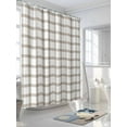 thumbnail image 3 of Light Brown Shower Curtain, Checkered Waterproof Shower Curtain Set with 12 Hooks Lightweight Washable Fabric Shower Curtains for Bathroom 72x72 Inches, 3 of 6
