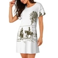 thumbnail image 2 of Goofa Cowboys Riding A Horse Near A Tree Print Women’s Cotton Nightdress – Short-Sleeved Sleep Dress, Casual Loose-Fit Lounge Wear, Comfortable and Stylish Sleepwear for Women, 2 of 6