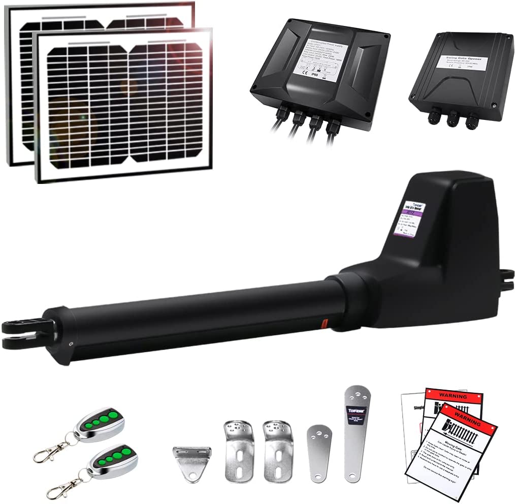 TOPENS AT12131S Solar Single Swing Gate Opener Heavy Duty Automatic