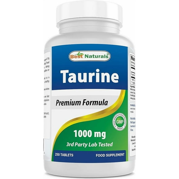 Best Naturals Taurine 1000 mg 250 Tablets | Supports Eye Health, Healthy Cellular Activity & Cardiovascular Health