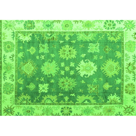 Ahgly Company Indoor Rectangle Oriental Green Traditional Area Rugs, 8' x 12'