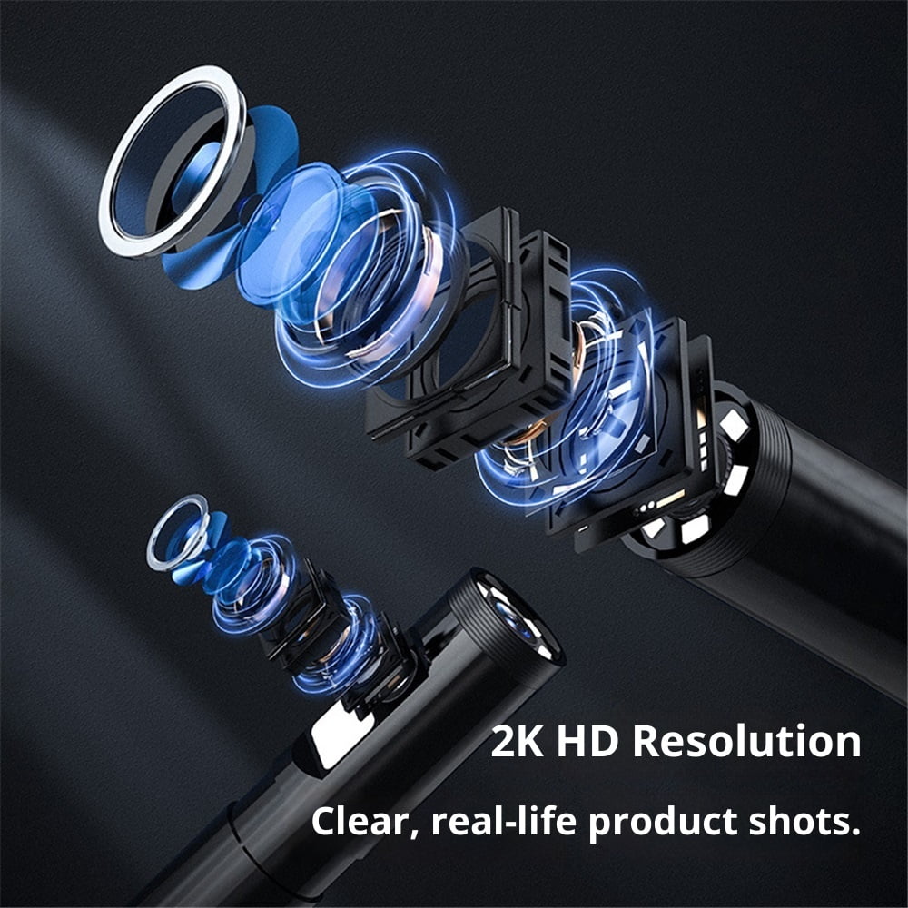 Borescope，Endoscope Camera with Light, HD Borescope Tools with LED Lights, Endoscope with 16.4ft Semi-Rigid Snake Camera, Gadgets for Men
