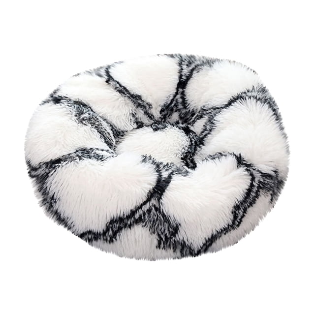 YZWEI Lit Beigne Calmant pour Chien et Chat Rond en Fausse Fourrure Lavable pour Petits et Moyens Animaux, 15.7 Pouces