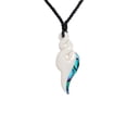 thumbnail image 1 of 81stgeneration Women's Men's Hand Carved Bone Paua Abalone Shell Double Pikorua Pendant Necklace, 1 of 4