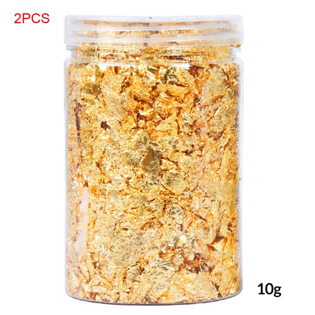 2 Pieces 10g Foil Paper Decorative Gift Box Packing Baking Tool Handicraft Making Accessory, Gold Foil Paper