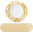 thumbnail image 1 of EcoNesxp pcs Disposable Gold Placemat Set Inch Round Gold Foil Mesh Pressed Table Mat Gold Metal Thin Mesh Table Runner Suitable for Home Decoration Dining Table Wedding Birthday Party Gold, 1 of 5