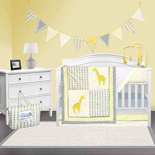 yellow and grey baby bedding