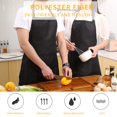 thumbnail image 2 of Tosewever Paquete de 2 delantales ajustables con pechera resistentes a las gotas de agua con 2 bolsillos para cocinar, cocina, restaurante, delantales para mujeres, hombres, chef, barbacoa, dibujo, ma, 2 of 5