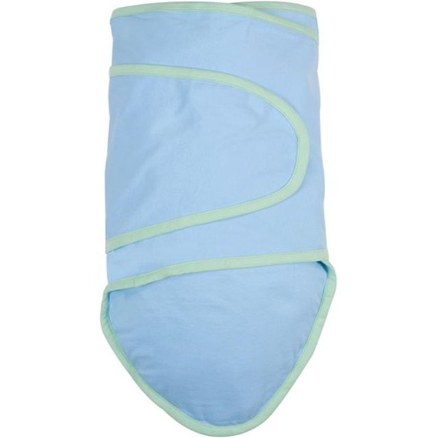 Miracle Blanket 16093 Blue With Green Trim Baby Swaddle Blanket