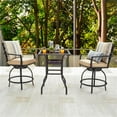 thumbnail image 3 of Patio Festival 3-Piece Metal Outdoor Bistro Set in Beige & Black, 3 of 8