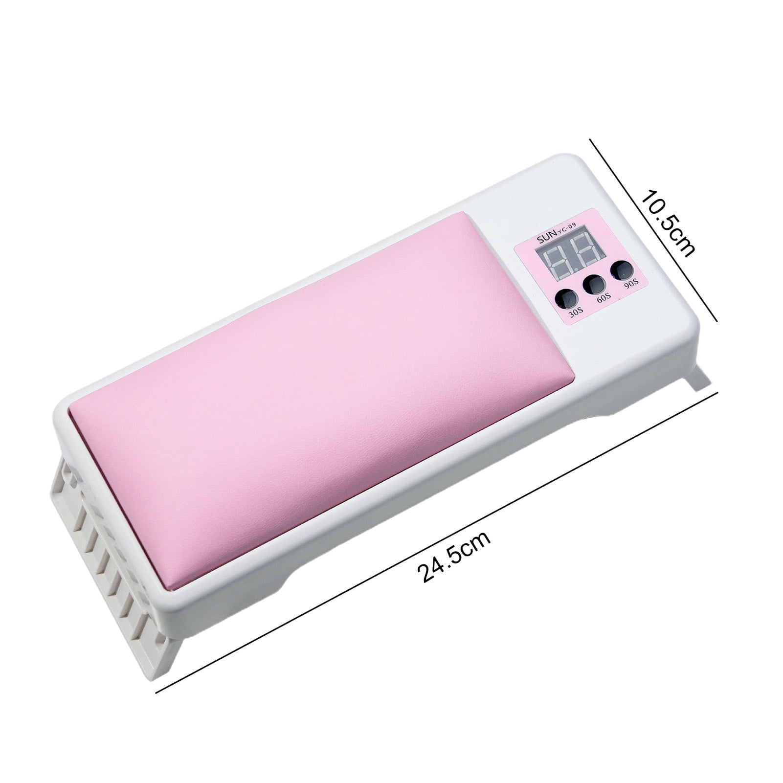 dianhelloya UV Nail Lamp Dual Light Source High Power Plug-and-Play Timing Function Hand Pillow Design Cure Nail Gel ABS 2-in-1 72W UV Nail Polish Dryer Lamp for Women Pink EU Plug
