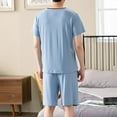 thumbnail image 6 of Kureaily Men's Sleepwear Soft Smooth Short Sleeve Short Pant Sleepwear Man With Pockets Two Piece Pajamas Soft Lightweight Sleep Sets, 6 of 6