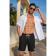 thumbnail image 3 of COOFANDY Mens Casual Shorts Cotton Drawstring 9 inch Waffle Shorts Stretch Elastic Waist Summer Beach Lounge Sweat Shorts, 3 of 6