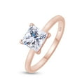 thumbnail image 4 of 0.90 Carat 5.5MM Princess Shape Lab Created Moissanite Diamond Solitaire Engagement Ring For Women In 14K Rose Gold Over Sterling Silver (VVS1 Clarity, 0.90 Cttw)-4, 4 of 6