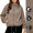 Khaki women's zip up jacket a1, variant on Usloyux Women's Solid Color Zip Up Outdoor Hiking Jackets Hooded Windbreaker Coats Lightweight Fall Winter Outerwear, Khaki M
