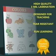 Learning colors educational poster LAMINATED chart for toddlers preschool edu