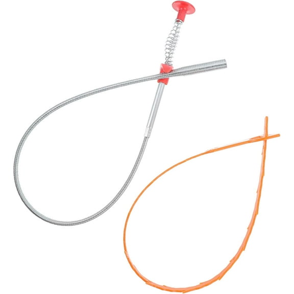 1 Set Clog Kitchen Dredging Tools Silver Tool for Clogged Tube Shower Use Bathroom Auger Hair Sewer Toilet Dredge Pipe Cleaning Drain Remover Spring Sink Tub Cleaner Cather Sewers