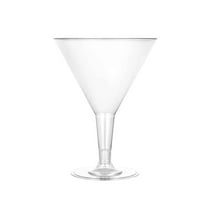 EcoQuality 7oz Martini Stemware - Disposable Plastic Cups - Eco-friendly Cold Cups for Cocktails, Home, Office, Events, Wedding, Parties (20)
