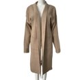 thumbnail image 3 of Ounisa Womens Cardigan Solid Color Open Front for Ladies Long Sleeve Casual Mid-Length Sweater Coat, 3 of 4