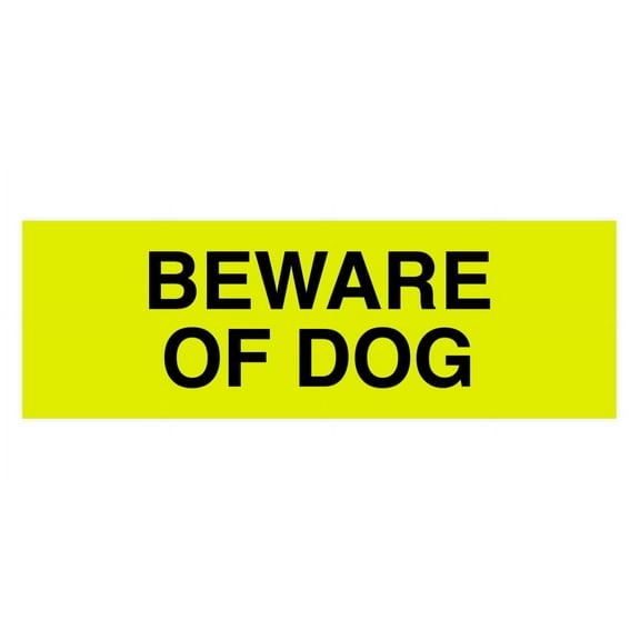 Basic Beware Of Dog Sign (Yellow / Black) - Large