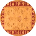 thumbnail image 1 of Ahgly Company Indoor Round Oriental Orange Traditional Area Rugs, 5' Round, 1 of 1