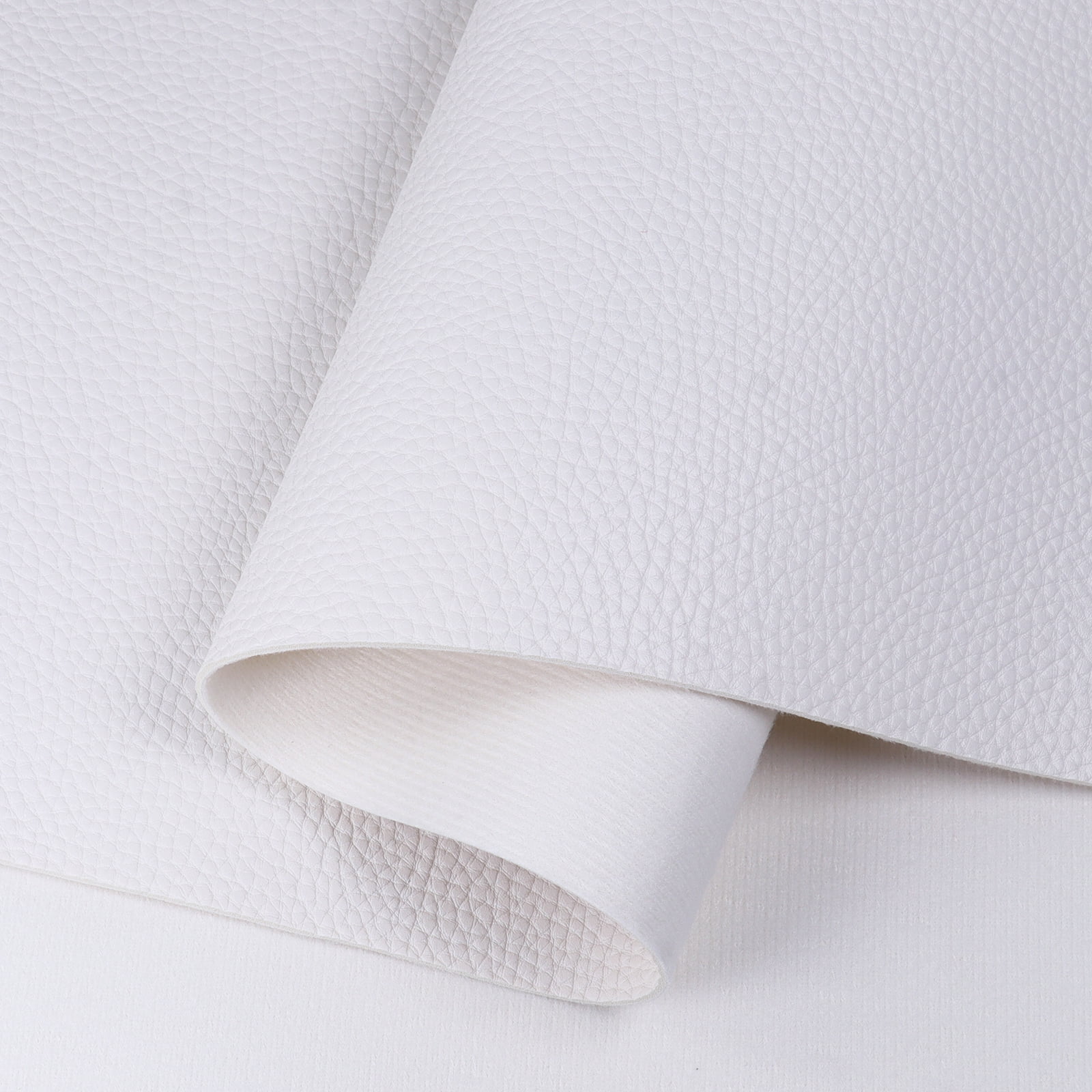 Faux Leather Synthetic Fabric, 1.6mm Thick Marine Vinyl Leather Fabric, Waterproof Material for Automotive,Boat,Headliner,Crafts, Chairs,DIY Sewing White