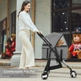 BestPet Pet Stroller Cat Dog Cage Stroller Travel Folding Carrier (Grey