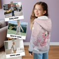 thumbnail image 5 of FKELYI Pink Axolotl Snowman Print Kids Hoodies with Full Zipper Cosy Sweatshirt Jacket with Pockets for Girls Fleece Hooded Top Streetwear for School Home, S, 5 of 6