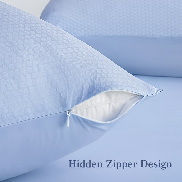 ALANDA Cooling Pillowcases Upgraded PCM Constant Temperature Technology Q Max 0.5 Ultra Cool Pillowcases with Zipper Standard Queen Size 2 Pack Walmart