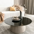 thumbnail image 2 of LiviNest Round Tempered Glass Table Cover: 6mm Thick Black Glass Top for Coffee Table Protection & Modern Decor - Polished Edge & Multiple Sizes for Home & Office Use, 2 of 6