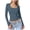 Blue, variant on Women Casual Crop Tops Square Neck Long Sleeve Solid Basic Slim Fit Blouse Tee, White XS