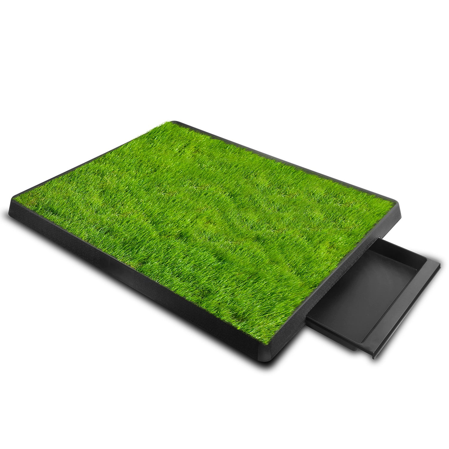 Portable Grass Dog Potty Pad, 25"x20" Fake Dog Turf Trainer Grass with Tray