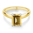 thumbnail image 2 of Gem Stone King 10K Yellow and White Gold Ring Solitaire Ring Set with Honey Topaz, 2 of 4