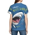 thumbnail image 7 of Wukai Great White Shark Youth Unisex Short Sleeve T-Shirt for Boys, Girls, Teens, and Kids-Small, 7 of 7