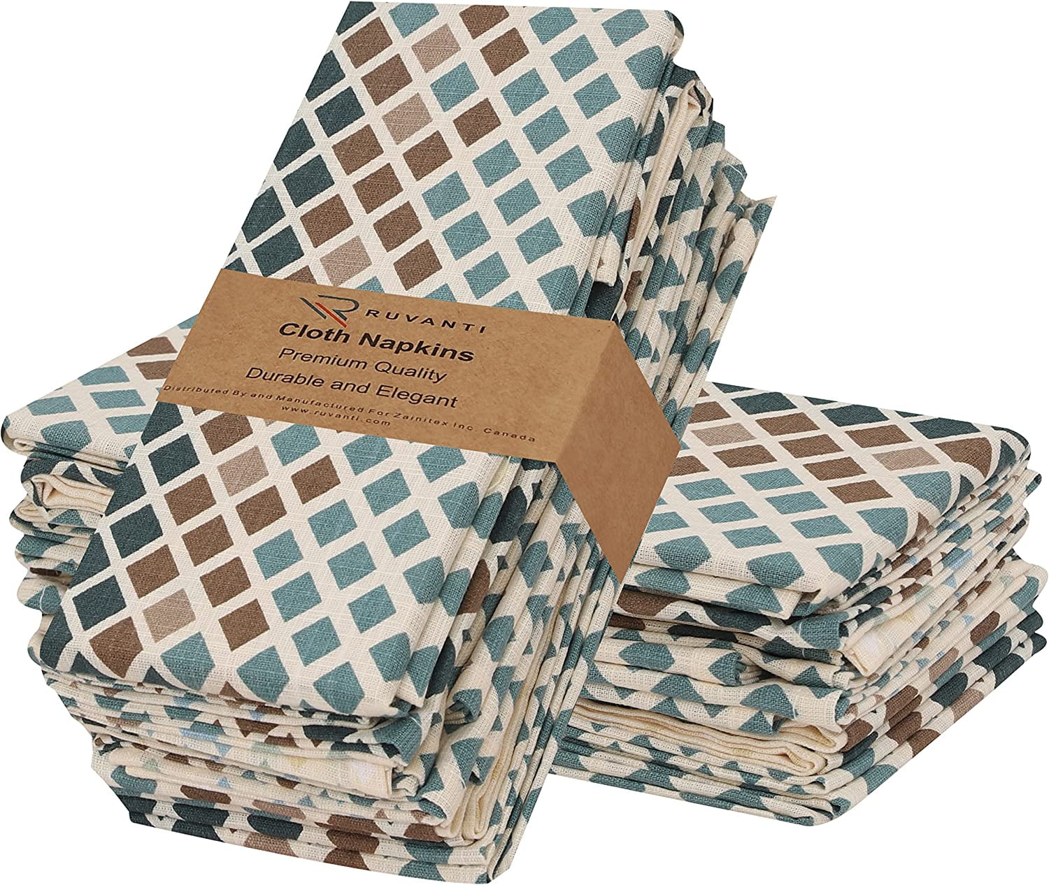 Ruvanti Cloth Napkins 12 Pack 18x18 inch Dinner Napkins, Soft