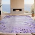 thumbnail image 2 of Design&I 3'x5' Ultra Soft Throw Mat, Dorm Boho Purple Vintage Patchwork Pastel Scroll Frame None Fluffy Washable Easy Care Indoor rug for Bedside Hallway, 2 of 7