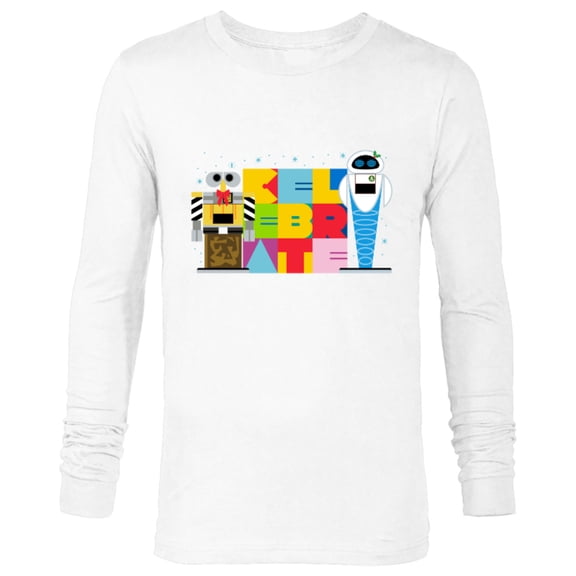 Disney and Pixar's WALL-E & EVE Christmas Holiday Celebrate - Long Sleeve T-Shirt for Men – Customized-White