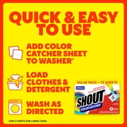 Shout Color Catcher, Dye-Trapping Sheets, 72 Sheets