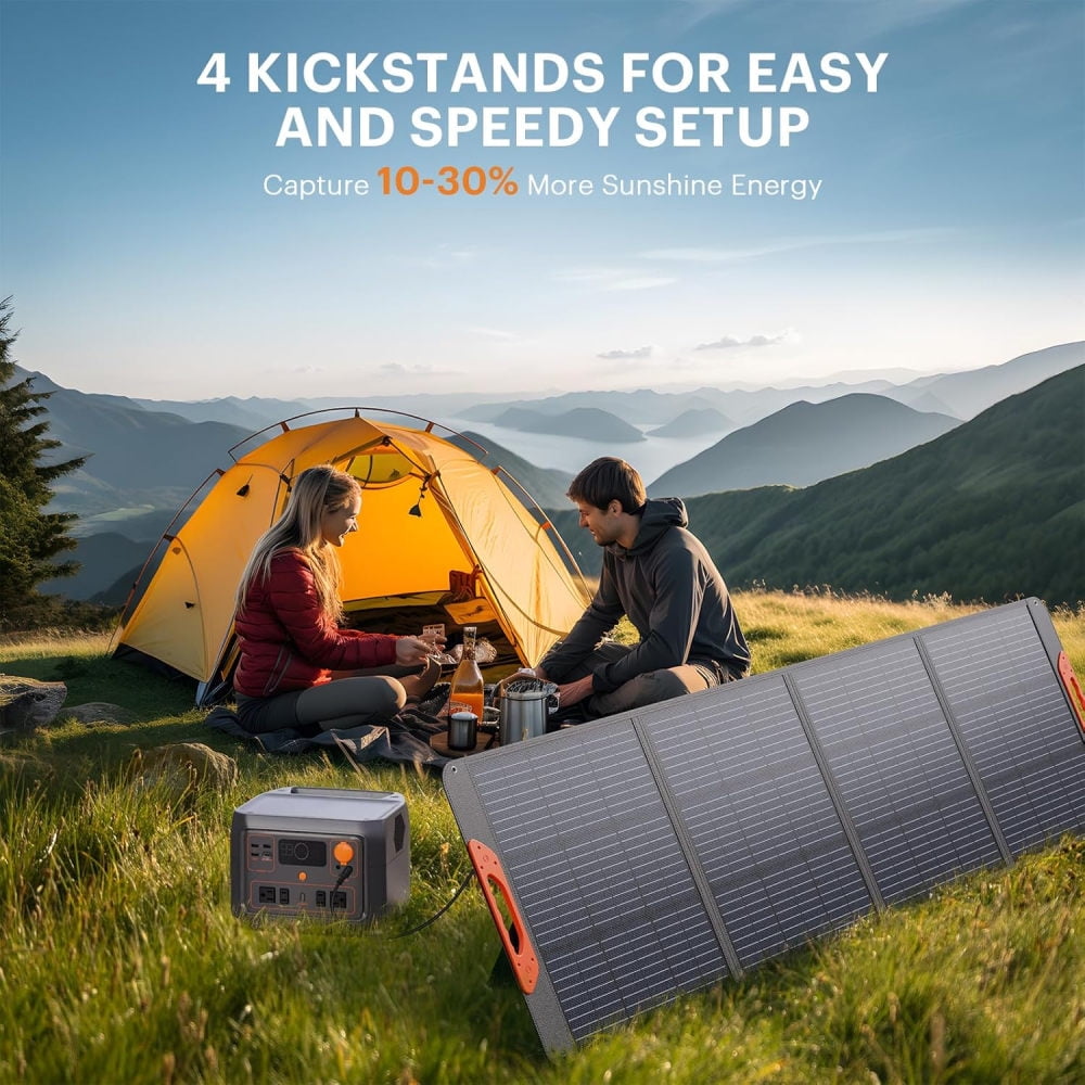 200W Portable Solar Panels, IP65 Waterproof Foldable Solar Panels Powers Backup, Solar Charger for Powers Station RV Camping Off Grid