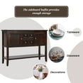 thumbnail image 5 of Buffet Sideboard Table, 46" Console Table with 4 Drawers and Cabinets, 1 Storage Shelf, Solid Wood Espresso Contemporary Sofa Table, 5 of 10